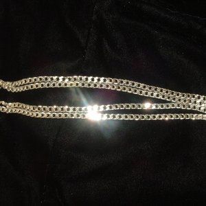 Sterling Silver Curb Link Chain Necklace Italy Solid